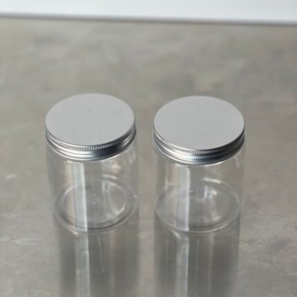 250ml transparent cup with silver cover