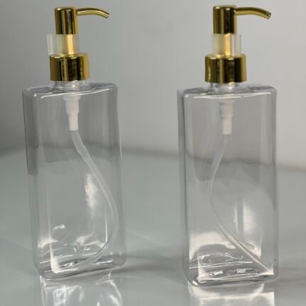 250ml transparent bottles with gold pump (1 dozen)