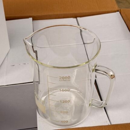 2 liter glass beaker with handle
