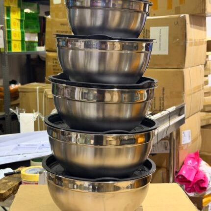 5 in 1 stainless steel mixing bowl with cover